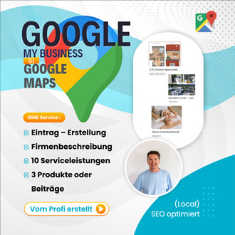 GMB & Google Maps (L): Eintrag – Erstellung inkl. Firmenbeschreibung, 10 Serviceleistungen & 3 Produkte