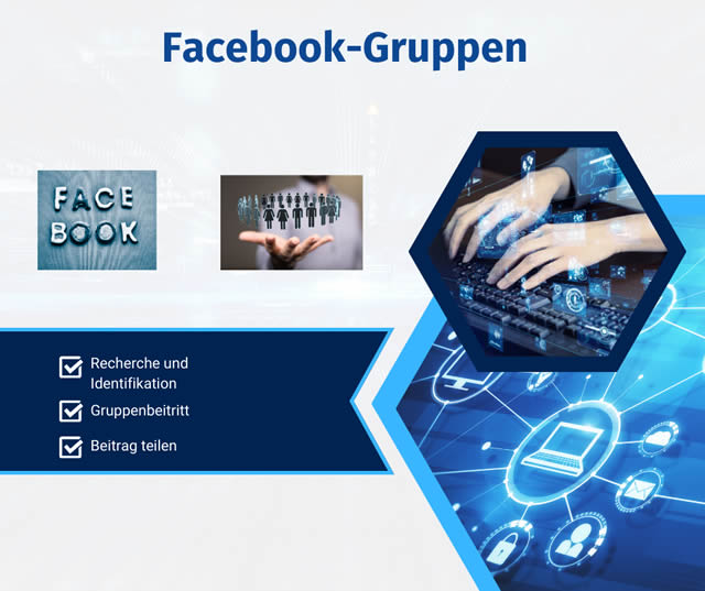 Nischenspezifischen Facebook-Gruppen beitreten, um Unternehmensseiten zu bewerben.